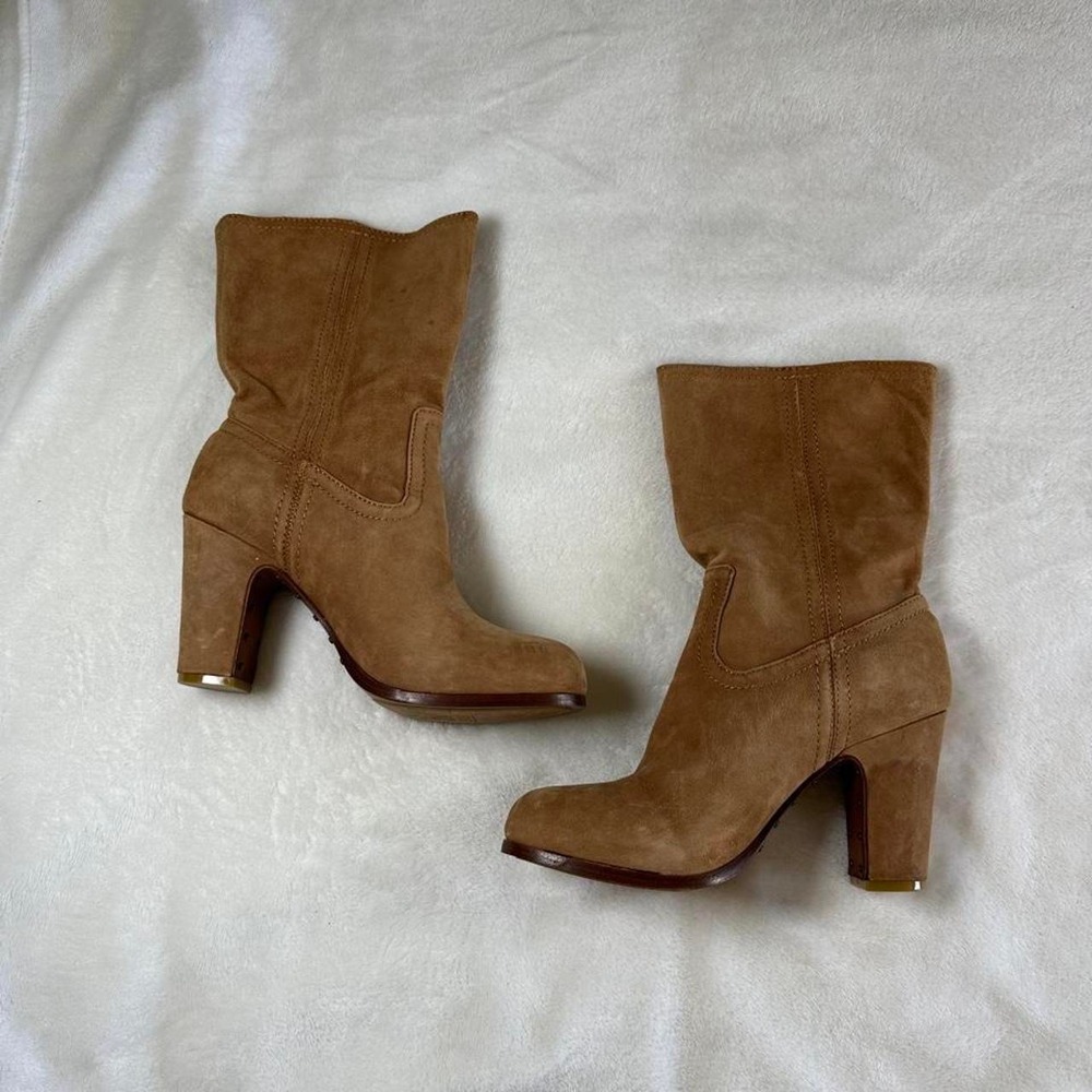 Frye Mirabelle Short Suede light leather pull on boots y2k vintage - Picture 4 of 5